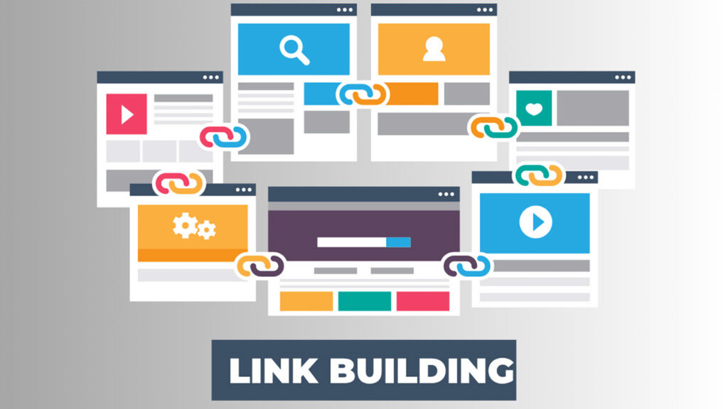 An assortment of links on a gray background Link Building Strategies in 2023